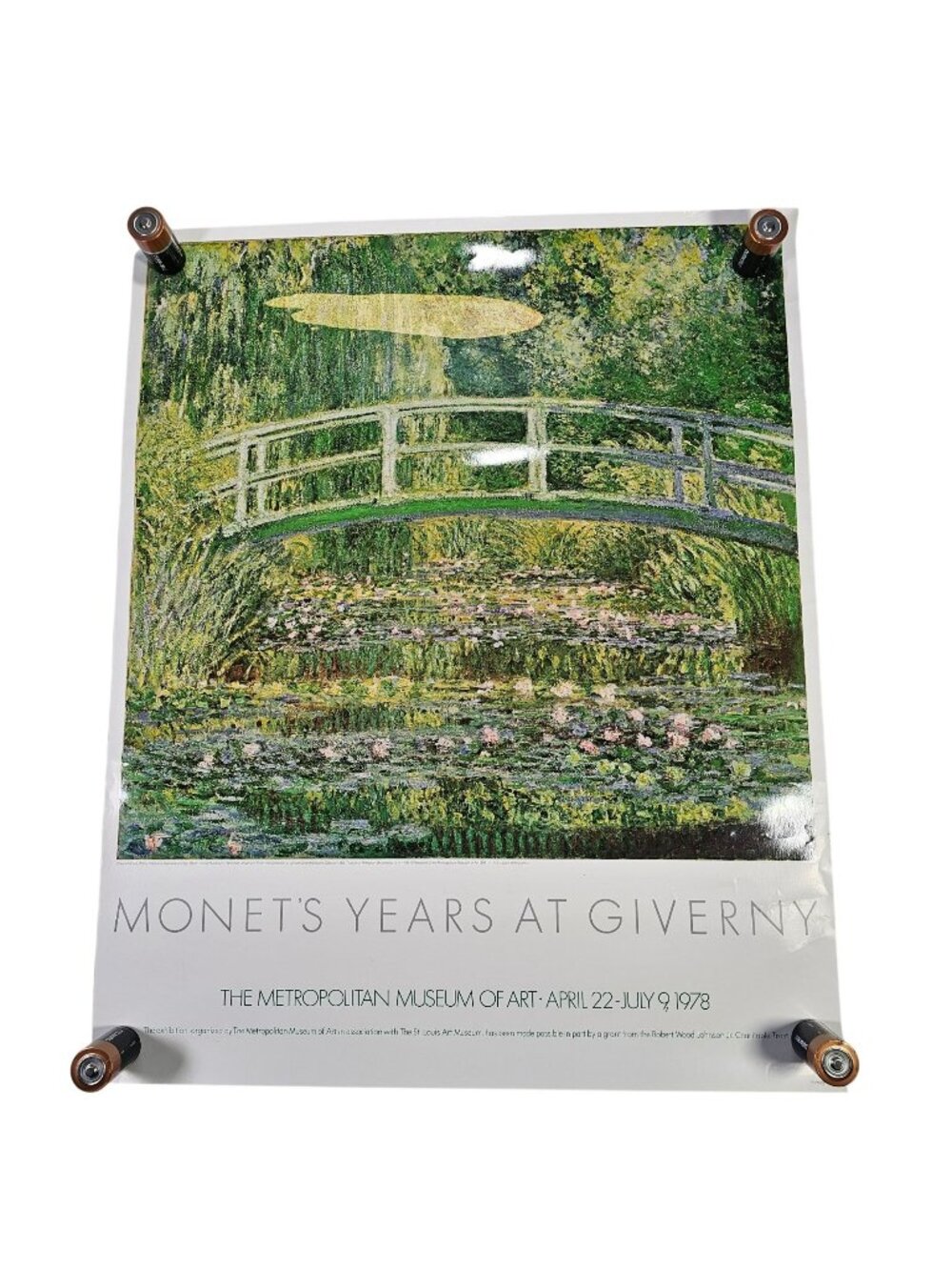 Monet "Water Lilies & Japanese Bridge" 1978 Metropolitan Museum Poster 24x29"
